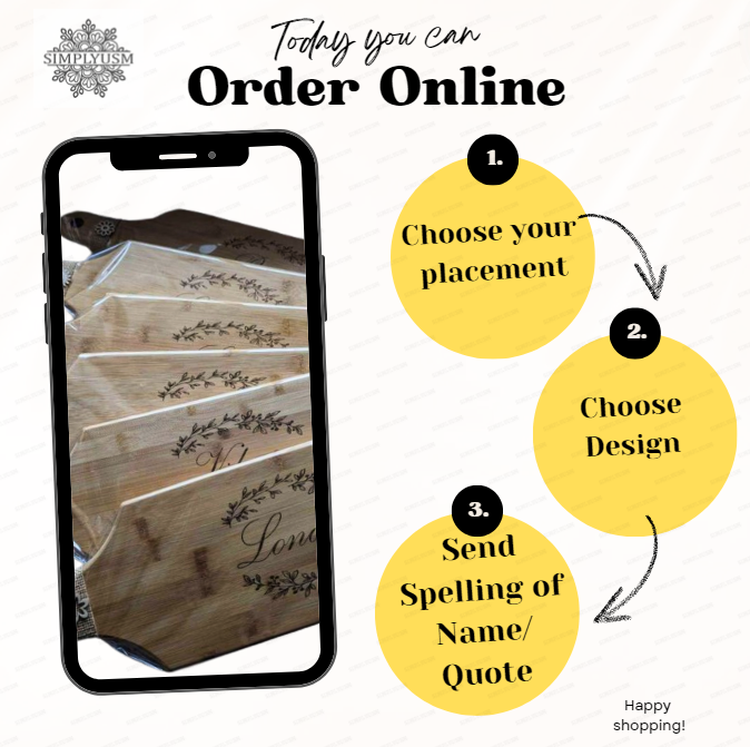 Bamboo Charcuterie Paddle Board with Handle  19" x 6" Customized