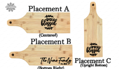 Bamboo Charcuterie Paddle Board with Handle  19" x 6" Customized