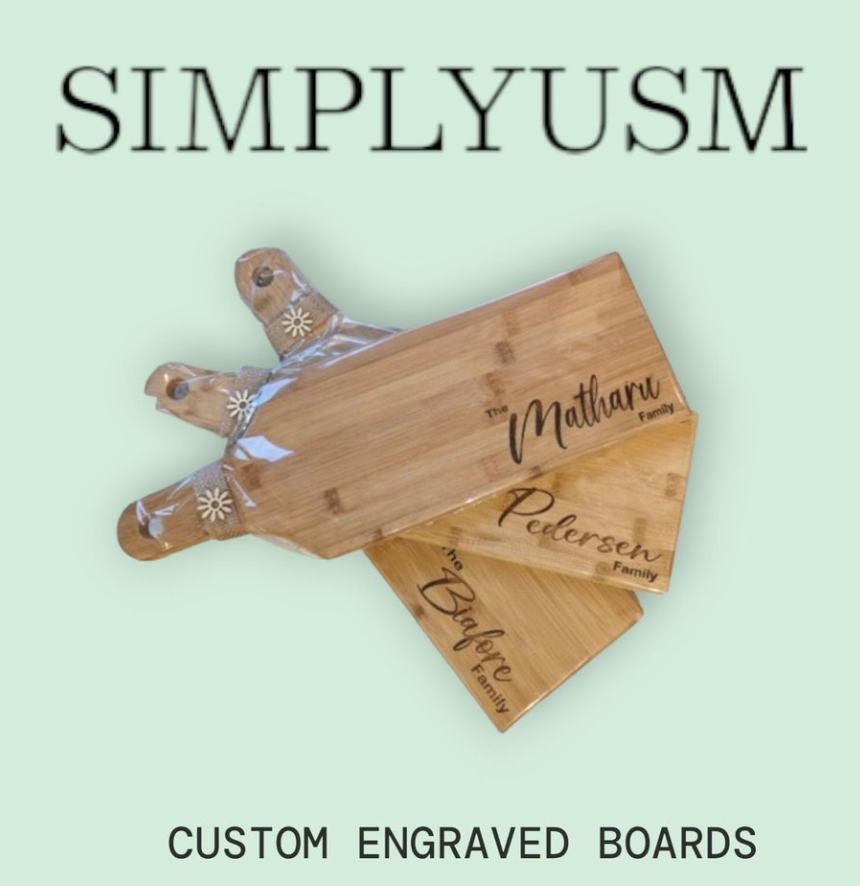 Bamboo Charcuterie Paddle Board with Handle  19" x 6" Customized